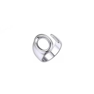 Chunky O Initial Silver Ring